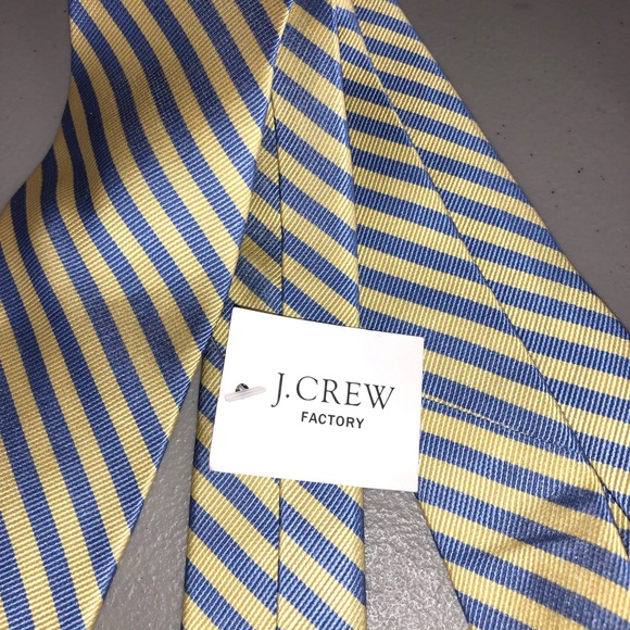 J. Crew Factory Other - NWT J. Crew Blue and Yellow Stripped Silk Neck Tie